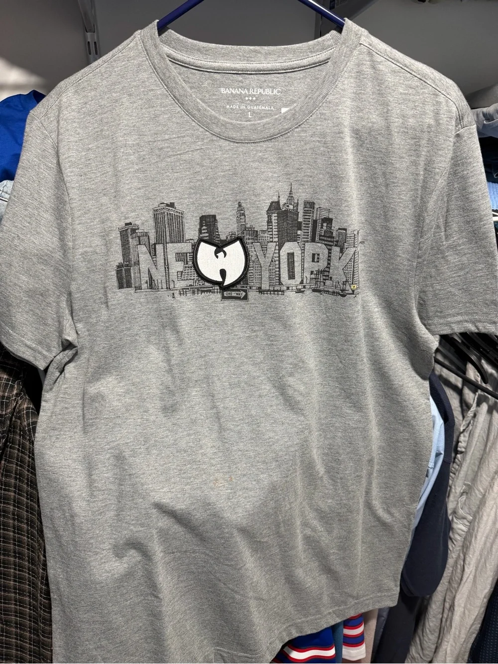Mens Gray New York Wu Tang Skyline Graphic Tee
